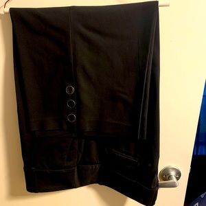 Black wide legged cropped dress pants